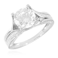 2.50ctw Simulirani dijamant 14k bijeli zlatni splitski prsten za obavljanje pasu