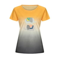 Ženska gradijent duge Ispis kratkih rukava Ležerne prilike sa otvorenim majicama