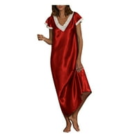 Giligiliso Povratak u školu Ženska kratki rukav V Domaća odjeća Pajamas Long haljina Nighthown