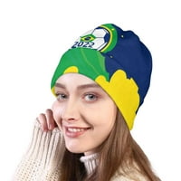 Hirigin žene muškarci parovi pleteni šešir Svjetski kup nogometni print Beanie Fashions Versaltile rastezanje