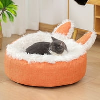 Rujy Cat Bed Držite toplo udobnu kućnu kućnu kuću štenad okruglim jastukom za kućne ljubimce