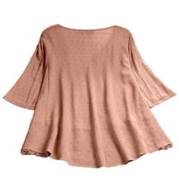 Seksi ples žene vrhovi čipka bluza V majica izrez vrećica tunic ružičasta 5xl