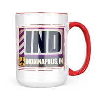 Neonblond AirportCode IND Indianapolis, u šalini poklon za ljubitelje čaja za kavu