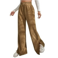 Ženska modna konkuroy High Squik široke pantalone za noge Vintage elastični remen za donje pantalone