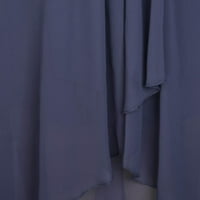 Hawoff haljina Ženska rukavica s kratkim rukavima s ruff-ruff sa okruglim vratom, kratkim topleskim