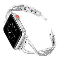 Yuiyuka Diamond metalni remen kompatibilan sa Apple Watch Band-om od nehrđajućeg čelika narukvica za sat iWatch serije SE 9BLACK