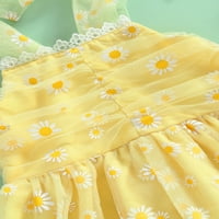 Qinghua Toddler Baby Girls Haljine haljine bez rukava bez ramena Cvjetni casual party princeze haljina