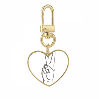 Victory gesta crtač uzorak zlato srce za ključeve za ključeve od srca