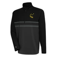 Muški antigua crni Pittsburgh Steelers Ekipa logotipa TOCE TOCK-ZIP pulover vrh