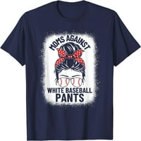 Mame protiv bijelih bejzbol pantalona Baseball MESSY Bun mama majica