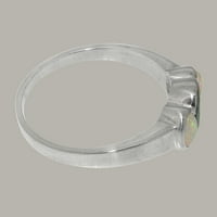 Britanci napravili bijeli zlatni prsten sa prirodnim London Blue Topaz & Opal Ženski rub - Opcije veličine - Veličina 4