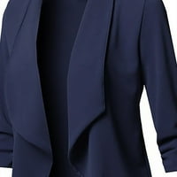 Entyinea Blazer jakne za žene dugih rukava Kardigan jakna Blazers Jakna Omotaci za rad Mornarstvo L