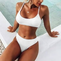 GDFUN Ženska ljetna modna seksi čvrsta struka Split Halter Strap bikini kupaći kostim željne
