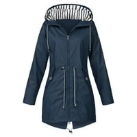 Ženski kaputi Zimska kiša s kapuljačom laganim dugim rukavima WindBreak zip up crta kiše sa džepovima Jakne