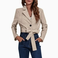 Ženski blizači i jakne za odijevanje Ženska modna odijelo Corduroy jakna jesen zima s dugim rukavima kratka jakna bluže za žene Business casual kaki s