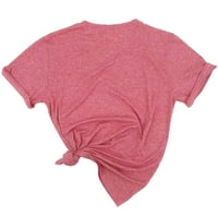 Apepal ljetna bluza majica za ženske kratkih rukava okrugli vrat Print bluza Tun Top Dame Modni casual