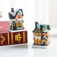 Božićni ukras luminoznim shatseofroeuropskom stilom Mikro pejzaž Bezbridljiva minijaturna kuća figurica