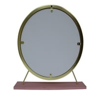Gardenrija Adao Vanity ogledalo i stolica, FAU krzno, ogledalo, ružičasta i zlatna završna obrada AC00934