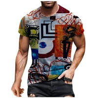 Muške ljetne majice Plus Veličina 3D modni ispis Kratki rukav Okrugli vrat Top modne ulične stil lagane