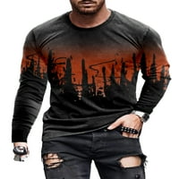 Haite Casual Graphic Print majica za muškarce Jesen dugih rukava Smiješne majice Osnovni vrhovi