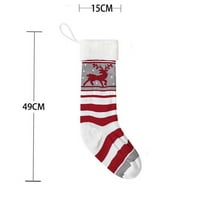 Plete božićne čarape, veliki personalizirani kamin viseći čarape za božićne ukrase Božićno drvce Božić Dekor c