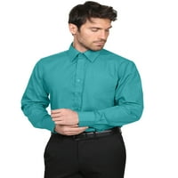 Metoda Muška vrhunska tkanina od pune boje dugih rukava Regularne fit haljine S-5XL [NEMT103]