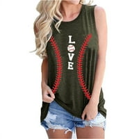 Zodggu klasični vrhovi za žene Prodaja Baseball Love Graphic Camiso ljetni tenkovi seksi v izrez košulje