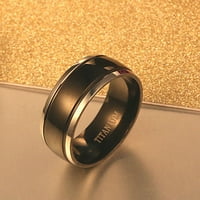 Roomhouse Muškarci Prsten Pismo Polirano crno cool modni izgled prsten za vjenčanje