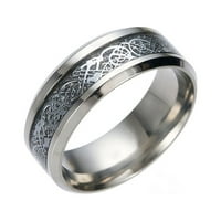 Prstenovi za žene Zmaj nehrđajući sa srebrnim čeličnim prstenom Zlatni zmaj Titanijum čelični prstenovi