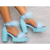Sanviglor Womens Ležerne cipele Peep Toe Haljina Sandal Široke širine Sandale za pete Party Disable
