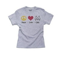 Mir Love Cats - Lovovanje mačaka Grafički dizajn Djevojka Pamučna mladost Siva majica