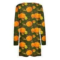 GDFUN ženska modna casual cvjetna print srednje dužine Kardigan kaput od jakne - kišna jakna kišna jakna