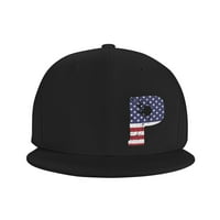 Abeceda P America Sjedinjene Države Zastava za zastavu, kamiondžije kape za muškarce i žene, podesive ravne kape, crne boje