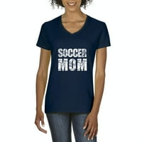 Arti - Ženska majica V-izrez kratki rukav, do žena Veličina 3XL - Soccer Mama
