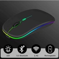 Bluetooth punjivi miš za Lenovo Legion 15.6 Gaming Laptop Bluetooth bežični miš dizajniran za laptop MAC iPad Pro Computer Tablet Android RGB LED srebrna