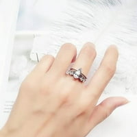 Ženska godišnjica Obećani prstena Bridalni set AAA kubični cirkonijski sterling srebrni prsten set 5-10