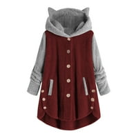 Clearsance Plus size Zimski kaputi za žene Topla Fuzzy Fleece Sherpa jakna Oslobađajuća gumb prema dolje