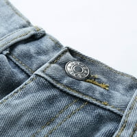 Gyouwnll traperice za žene modne žene casual visoke strukske noge SOLID Jeans Hrats Loose hlače