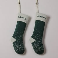 Sretan božićni ukrasni čarapa za višekratnu upotrebu ukrasne čarape za zabavu Dom Viseći dekor tamnozeleno