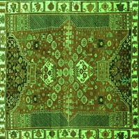 Ahgly Company Zatvoreni kvadrat Perzijski zeleni tradicionalni prostirke, 8 'kvadrat