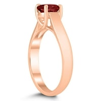 Ženski okrugli Garnet katedralni pasijans prsten u 10K ružićom zlatom
