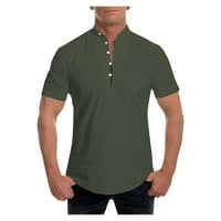 Muškarci Početna Striped uzorak Ležerna Stilska reverjska majica kratkih rukava zelena