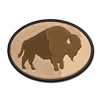 Američki bison Buffalo Silhouette Aplikacija za višebojna iz vezeno željezo-na patch malim