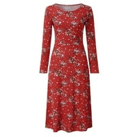 DETDTPE Maxi haljina za žene, ženska cvjetna plaža haljina dugih rukava casual party vintage boho haljina