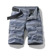 Sawvnm Muške plus veličine Teretne kratke hlače Multi-džepovi opuštene ljetne kratke hlače hlače Porodični pokloni Grey XXL