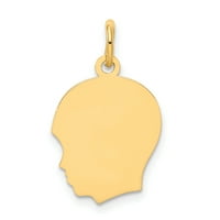 Carat u Karatsu 10k žuto zlato običan medij. Mjerač okrenut lijevom graviranom glavom Privjesak za glavu