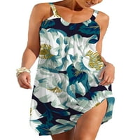 Neilla Ženske kratke haljine mini haljina bez rukava 3D Print ljeto plaža Sundress dame casual crew