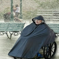Obrađen invalidskim kolicima Jedne veličine kiša pončo, crna