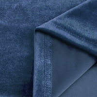 Majice s dugim rukavima za žene Pulover Pulover Puno salon O-izrez za bluzu majice, plava