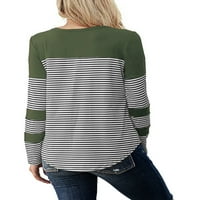 Niuer jesen zimska ženska posadna majica majica dugih rukava Tunnic TOP Ležerne prilike blok za patchwork Džep bluza pulover